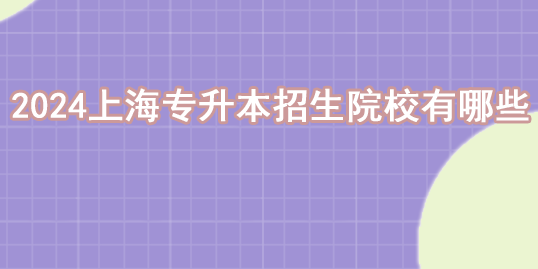 上海专升本的院校有哪些（2024年上海专升本招生院校有哪些）