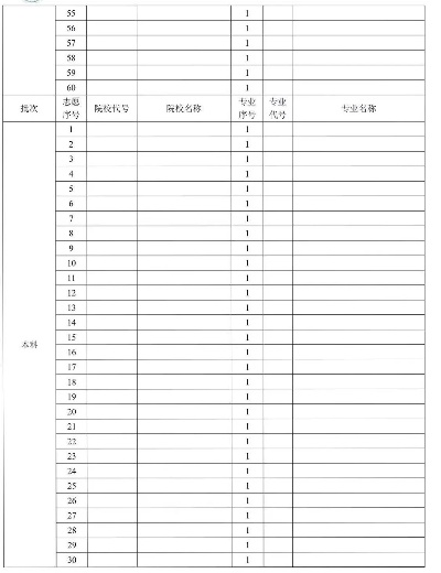 怎么填模拟的高考志愿表