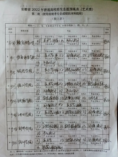 高考志愿怎么手写的