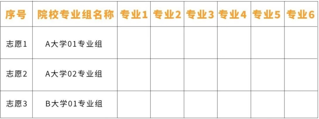 高考志愿书形式怎么填