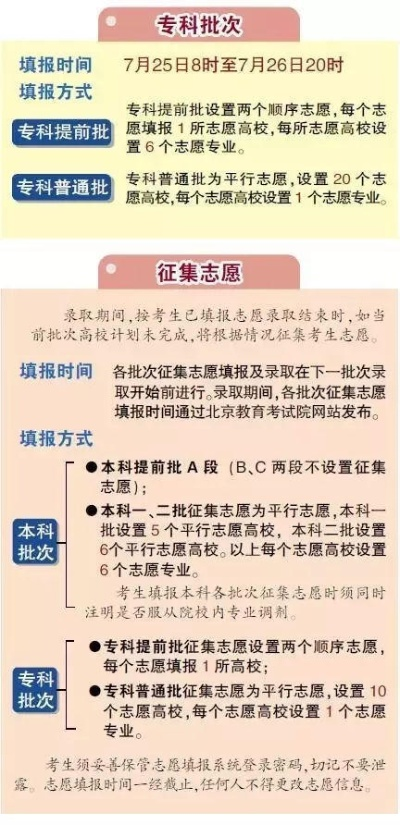 北京高考志愿有哪些