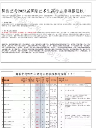 舞蹈高考志愿怎么填写