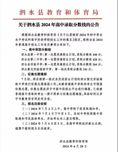 泗水高考报志愿时间