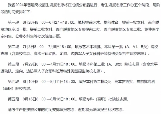 高考志愿填报二本时间
