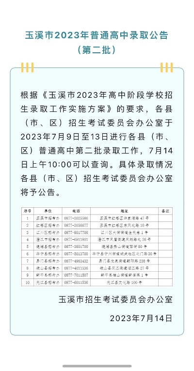 玉溪高考志愿录取时间