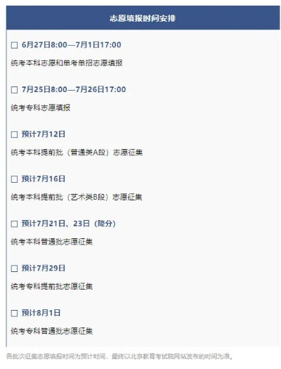 高考填志愿时间北京