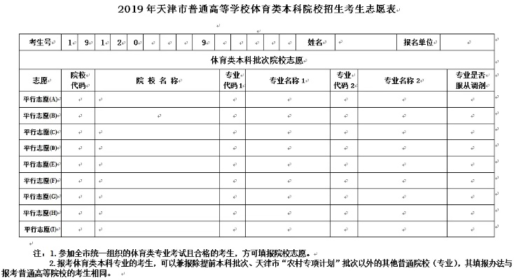 天津高考志愿什么样子
