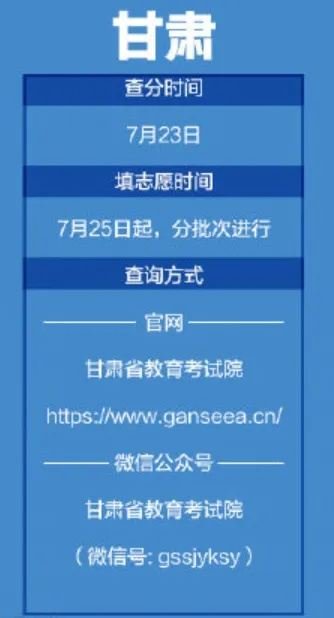 甘肃高考志愿录取时间那些事儿