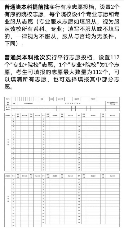 什么叫高考志愿填报表格